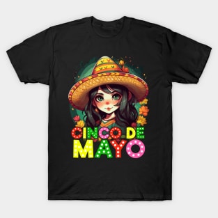 Cinco de Mayo Mexican Anime Girls T-Shirt